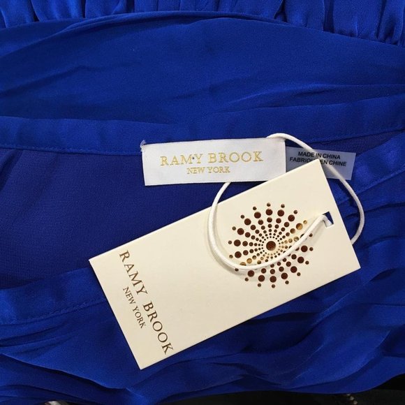 Ramy Brook Women MiniSkirt Cobal Color Ruffle Size 2 Chic Jovial - Picture 6 of 8